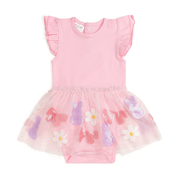 Bunny Bow Sequin Easter Tutu Bodysuit