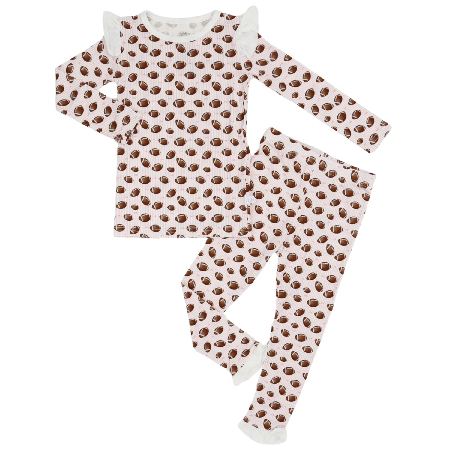 Ruffle Pink Football Loungewear Set