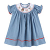 Farm Animal Smocked Bishop Dress