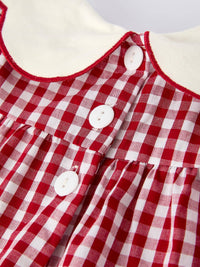 Christmas Tree Plaid Embroidery Bloomers Set
