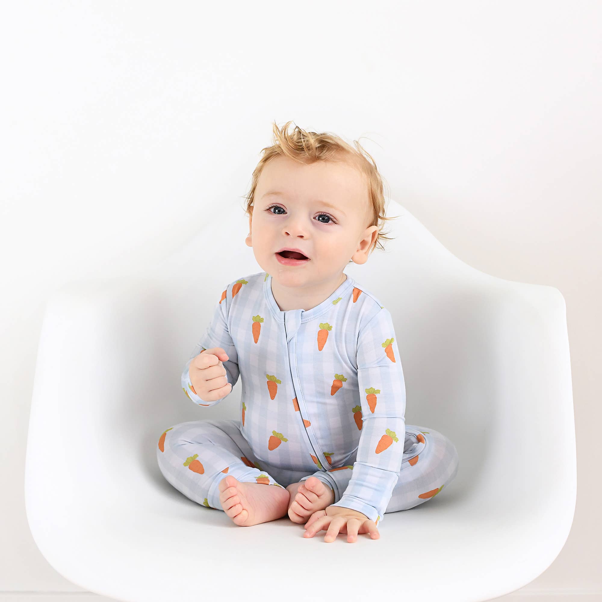 Henry Carrot Gingham Zip Easter Baby Outfit Sleepies Little