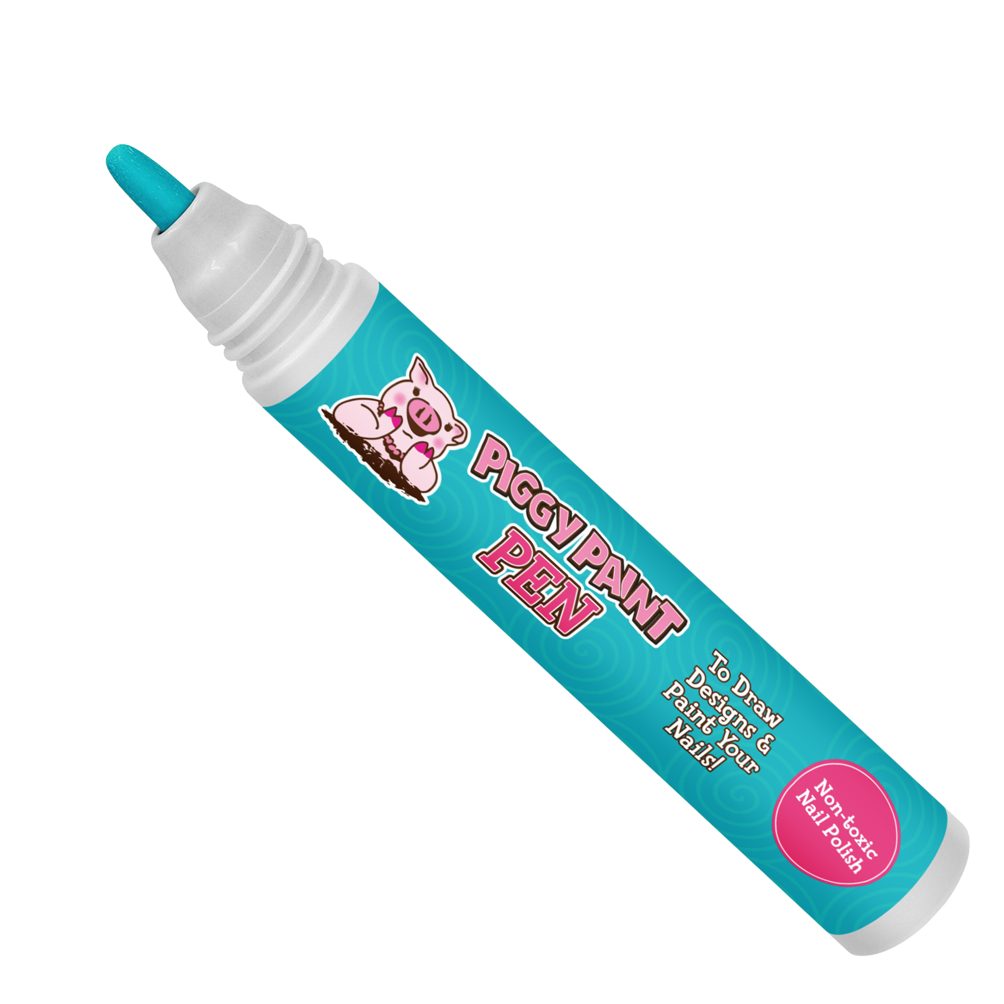 Twirly Teal Piggy Paint Pen - Kids Non-toxic Nail Polish