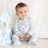 Silly Goose Zipper Footie | Blue