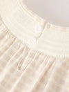Plaid Turkey Embroidery Smocked Dress
