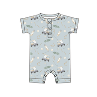 Bamboo Henley Shortie | Dusty Blue Golf