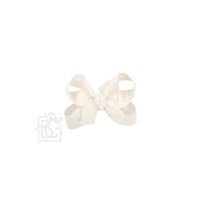 LAYERED ORGANZA/GROSGRAIN BOW ON CLIP