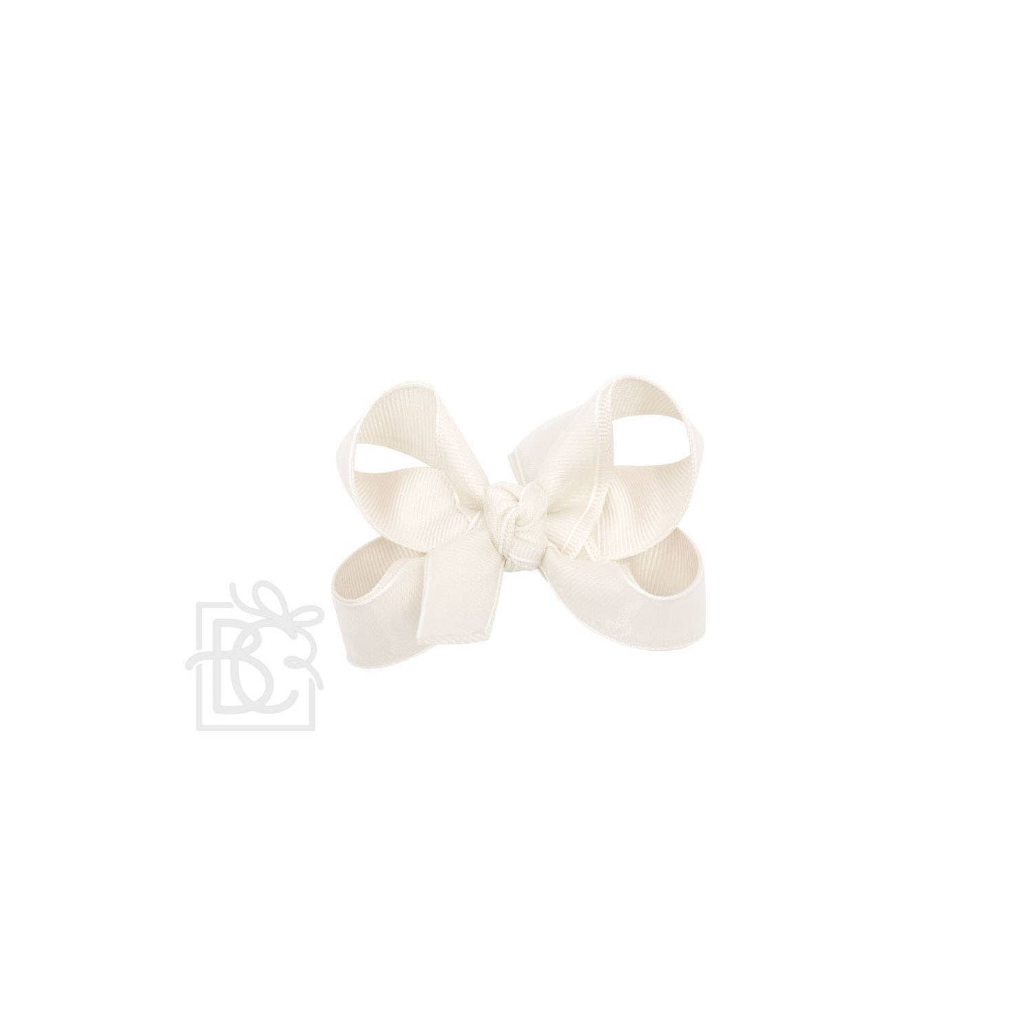 LAYERED ORGANZA/GROSGRAIN BOW ON CLIP