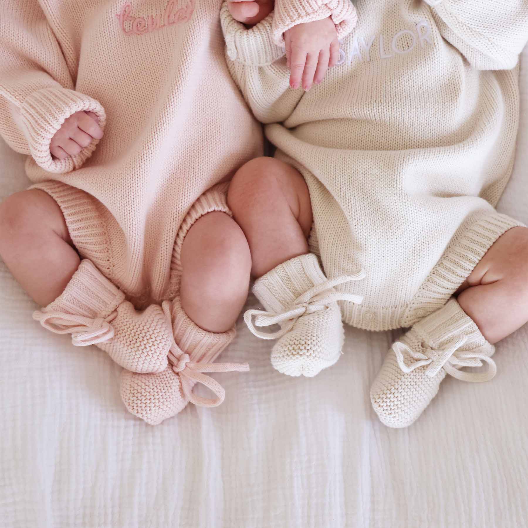 Knit Baby Booties | Sweet Neutrals