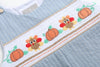 Light Blue Pinstripe Turkey Smocked Overalls
