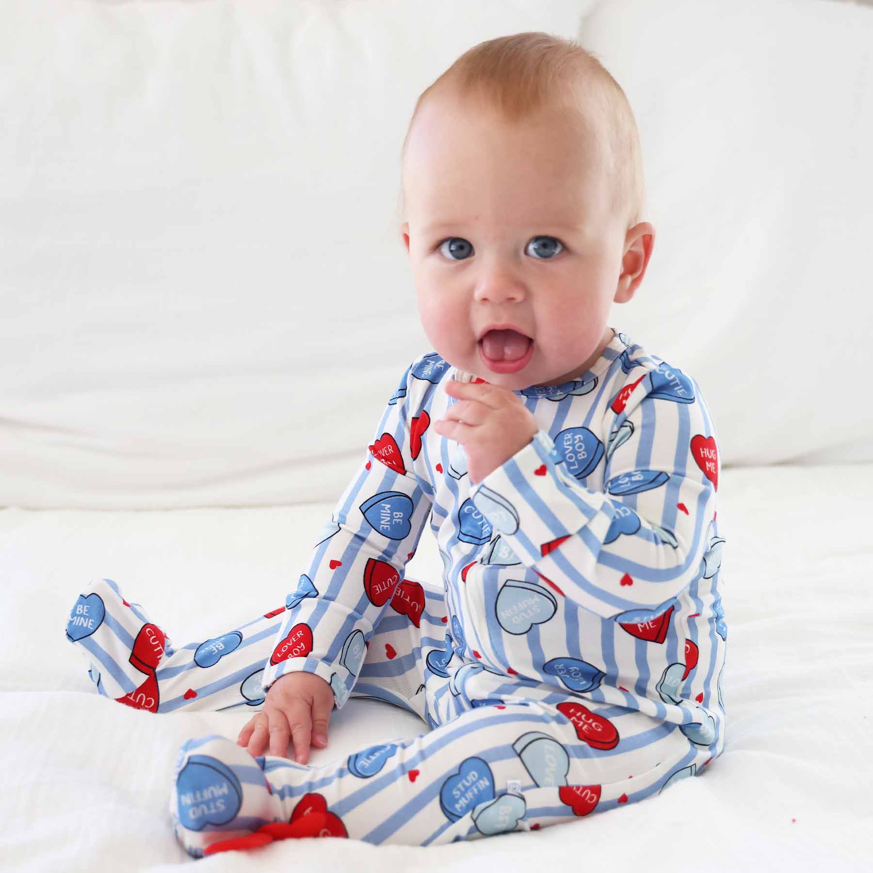 Sweet Like Candy Zipper Footie | Blue