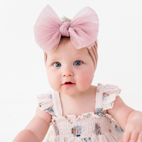 Baby Bling® Tulle FAB® soft nylon headband with tulle bow