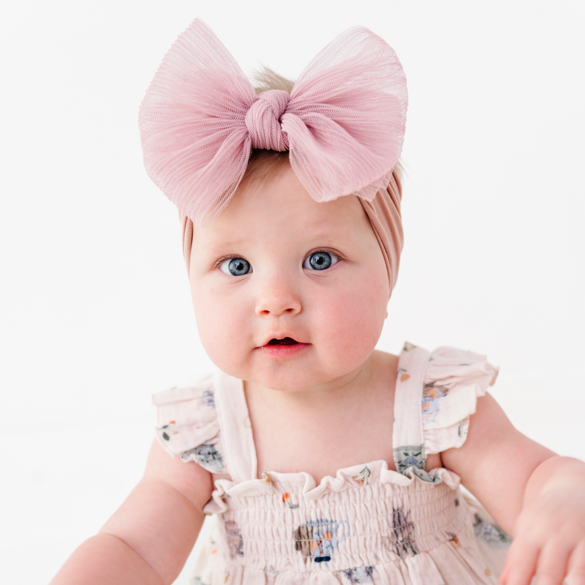 Baby Bling® Tulle FAB® soft nylon headband with tulle bow