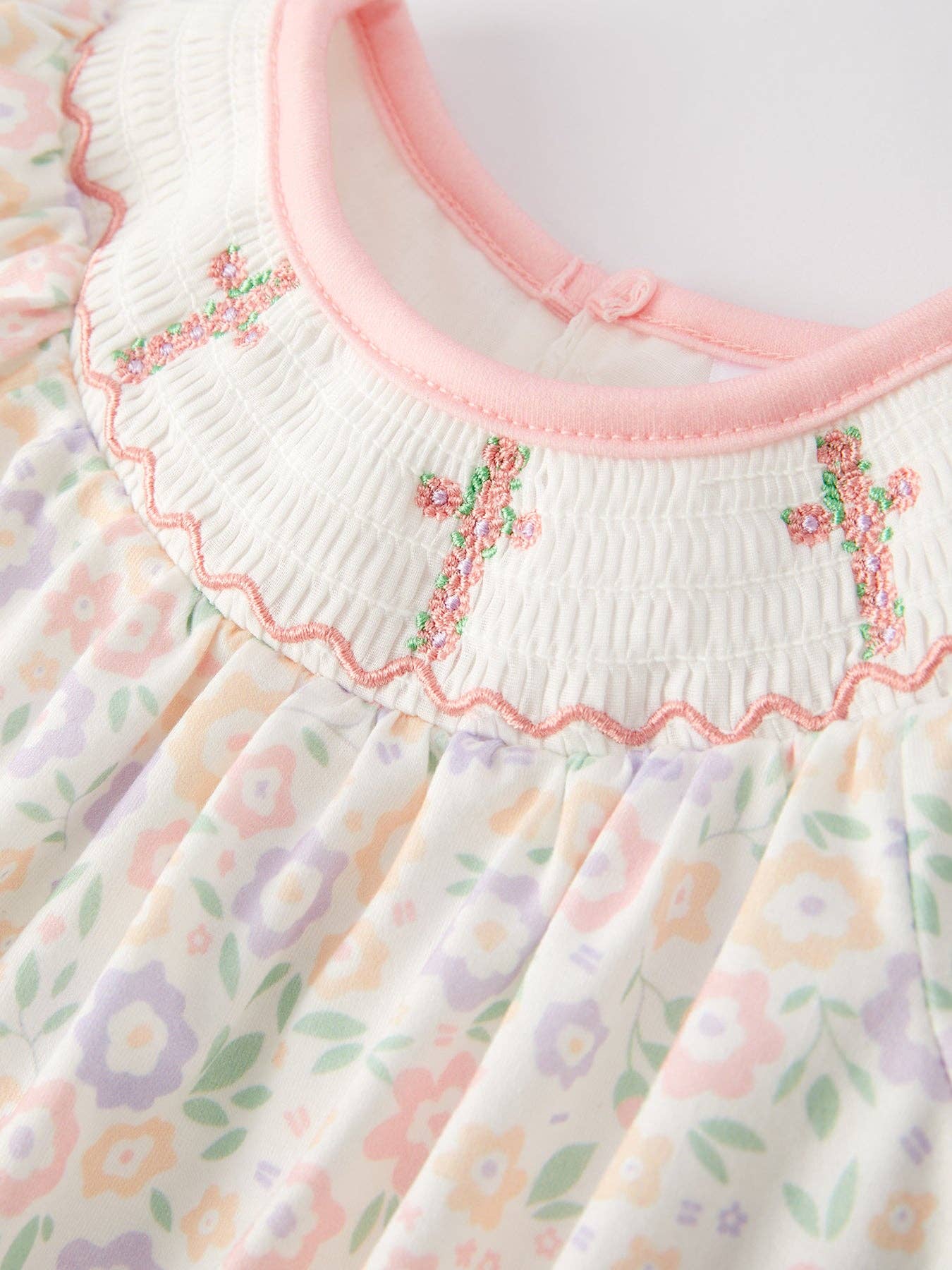 Easter Cross Smocked Romper