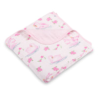 Elegant Swan Cotton Muslin Blanket