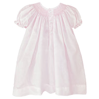 Smocked Daygown with Raglan Embroidery - Pink