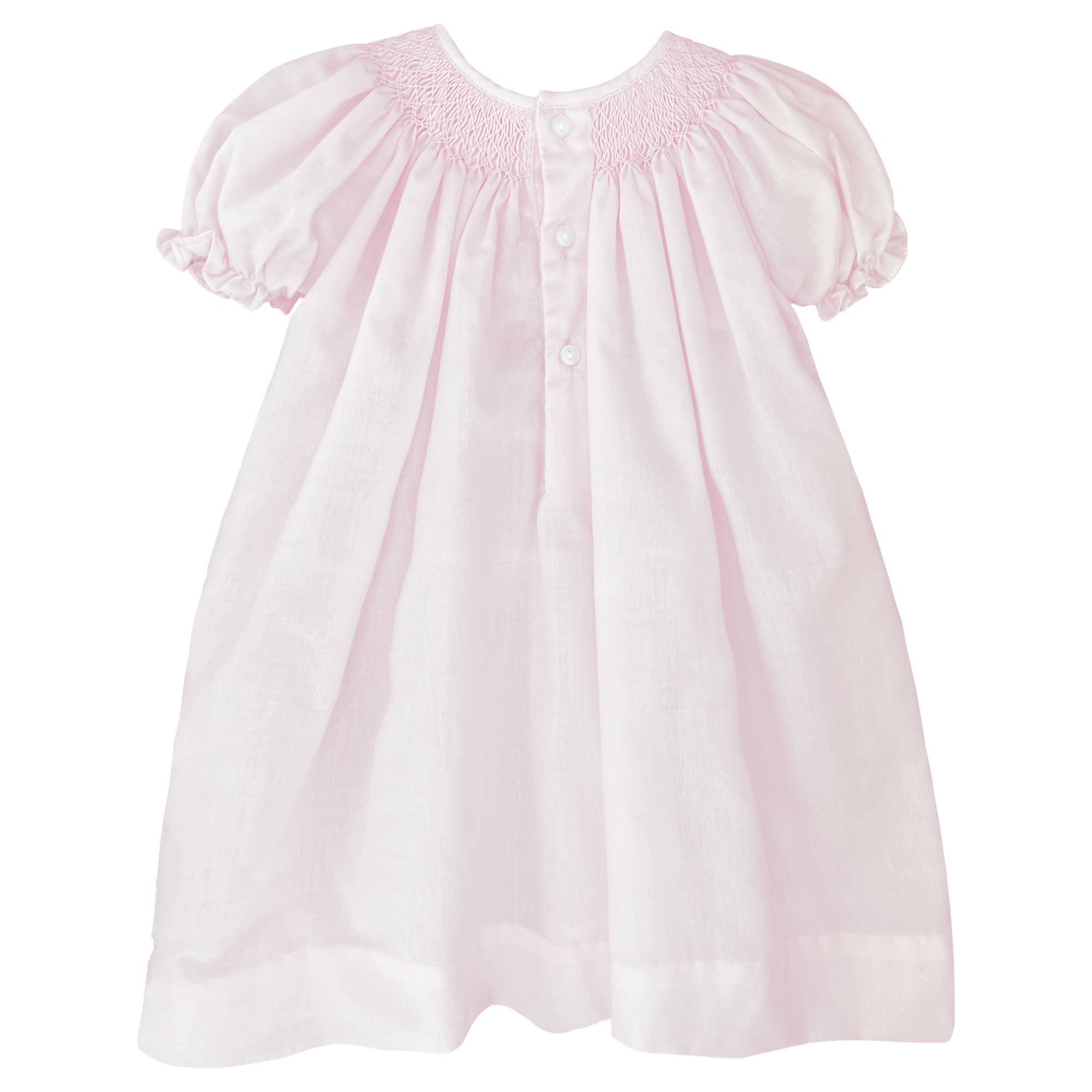 Smocked Daygown with Raglan Embroidery - Pink