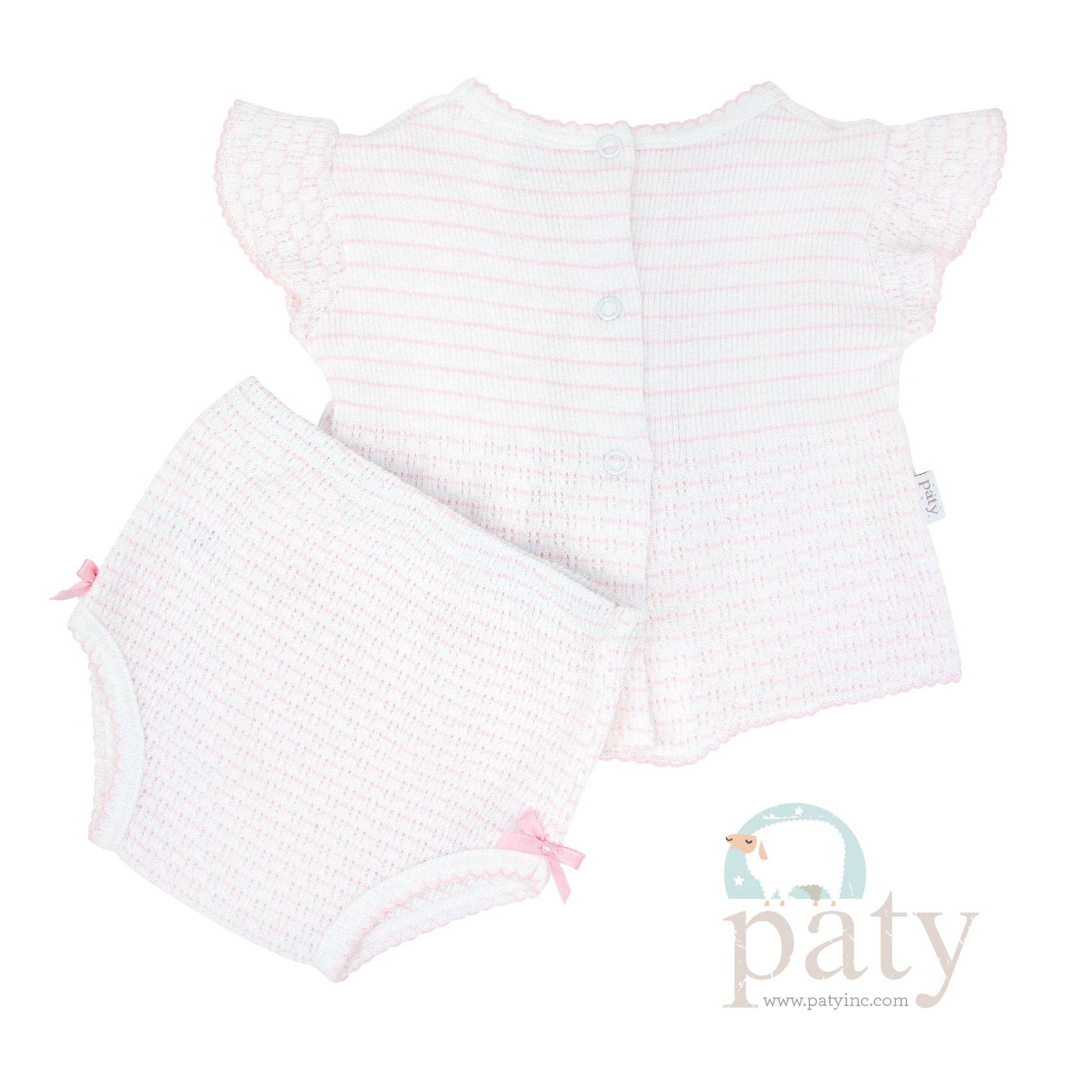 Paty Knit 2 Piece Diaper Set (Pinstripe)