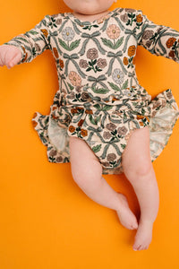 Cottage Bow Long Sleeve Bodysuit Bamboo Dress