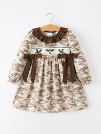 Duck Smocked Camo Dress