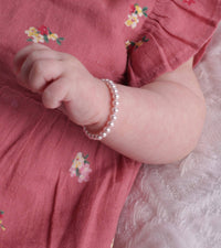 Sterling Silver Pink Pearl Girl Bracelet - Jami