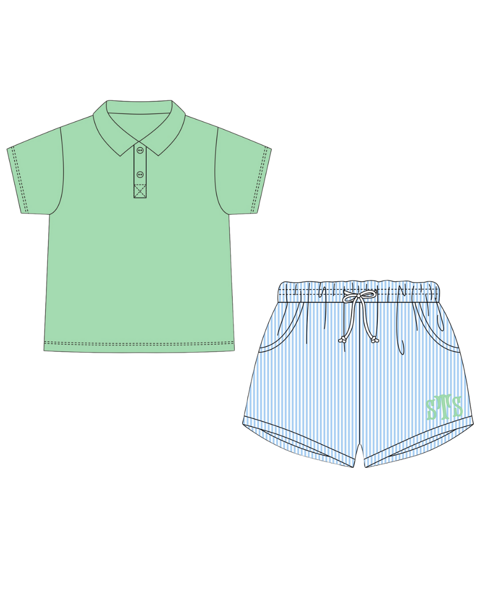 Preppy Boy Polo Short Set
