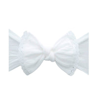 Baby Bling® Trimmed Classic Knot headband: white lace