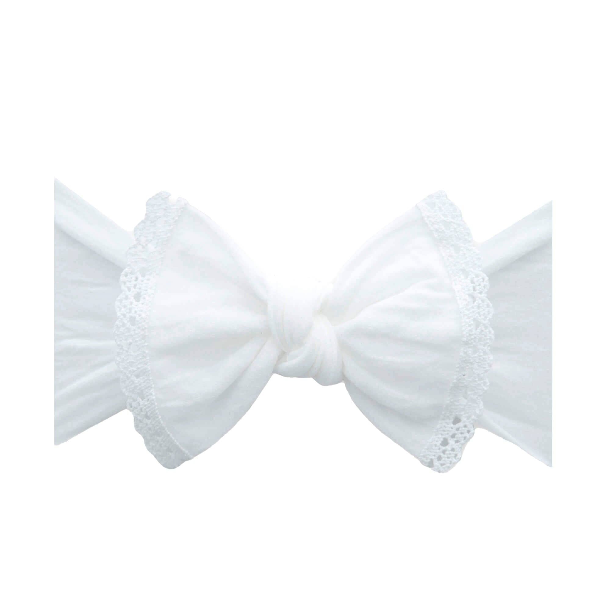 Baby Bling® Trimmed Classic Knot headband: white lace