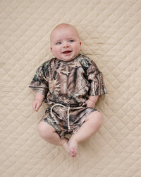 Brown Camo Slouchy Shorts Set