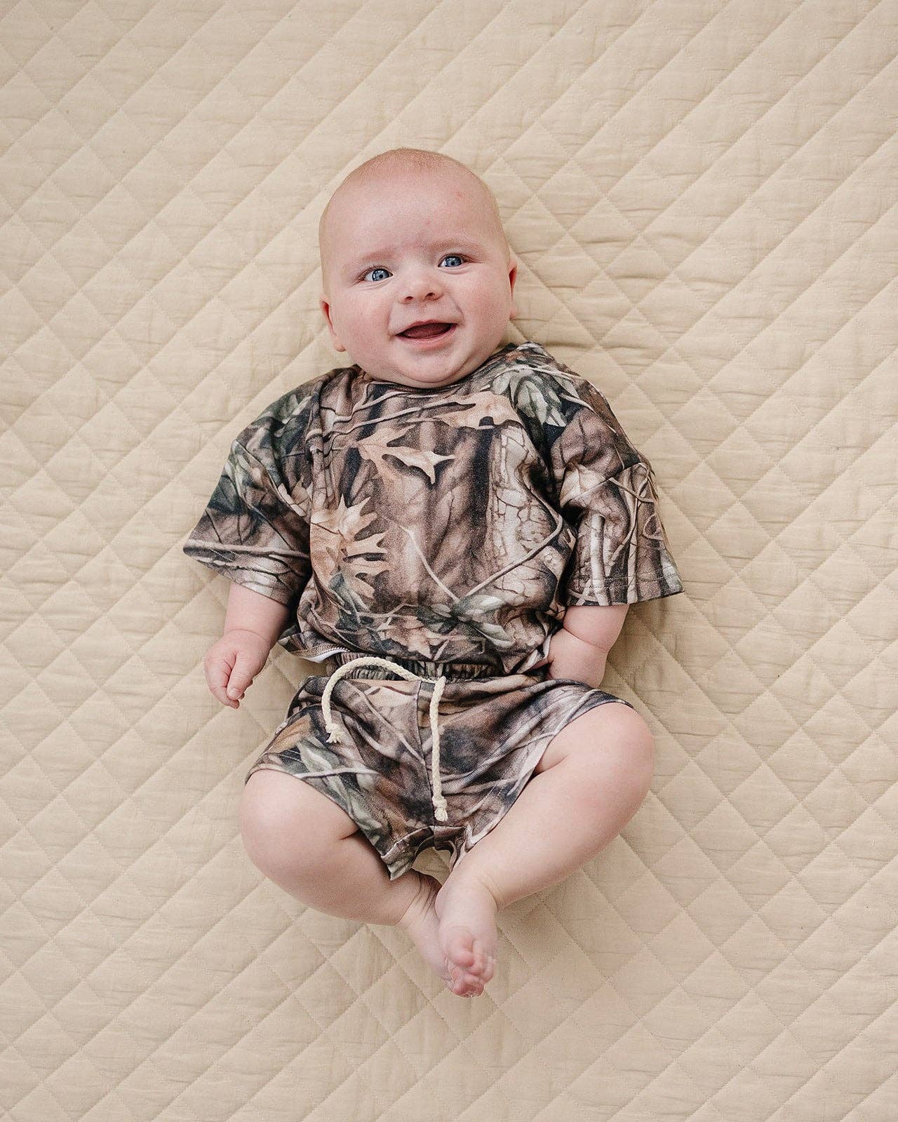 Brown Camo Slouchy Shorts Set