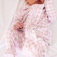 Peter Pan Collar Ruffle Zipper Footie