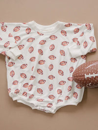 Football Bamboo Bubble Romper