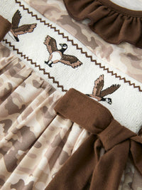 Duck Smocked Camo Dress