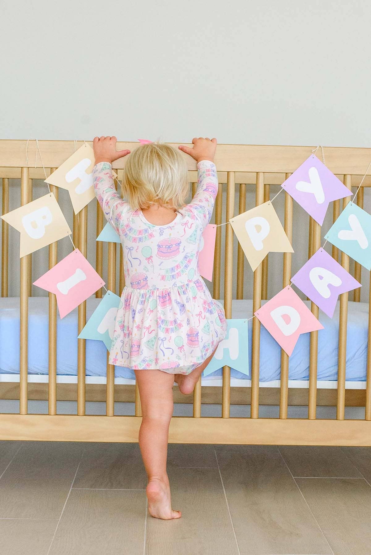 Long Sleeve Twirl Bodysuit | Birthday Bash Pink