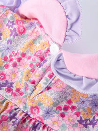 Spring Floral Bow Ruffle Bloomer Set