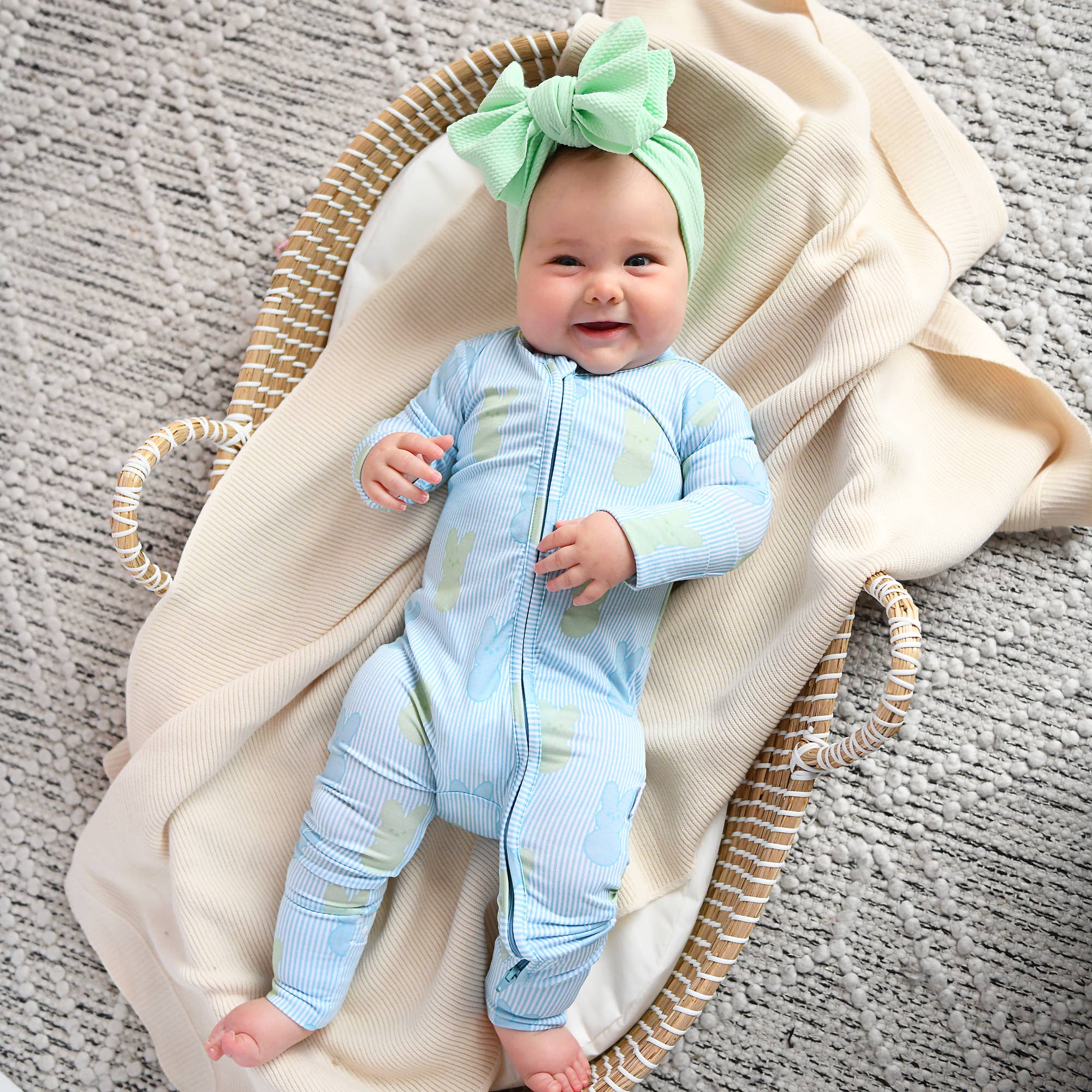 Sage Bunny ZIP Easter Bamboo Sleeper