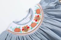 Pinstripe Turkey Smocked Bishop Dress