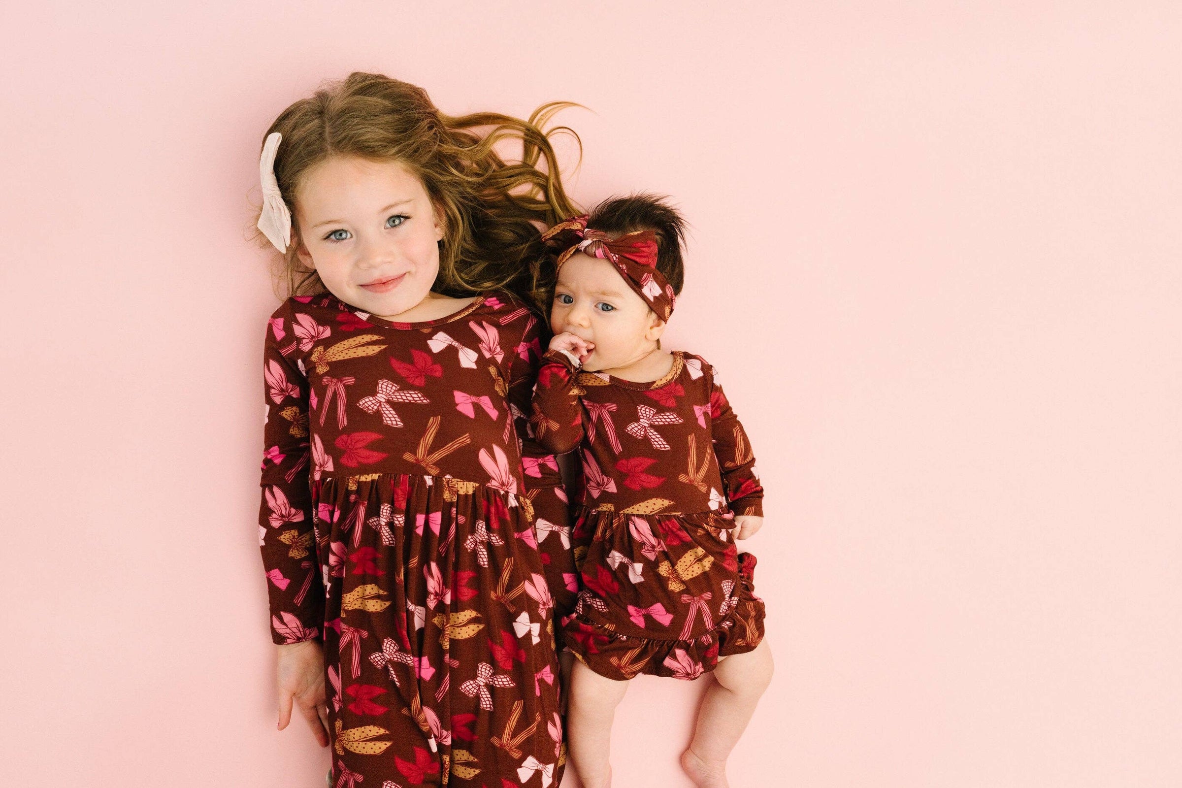 Darling Bows Long Sleeve Bodysuit Bamboo Dress