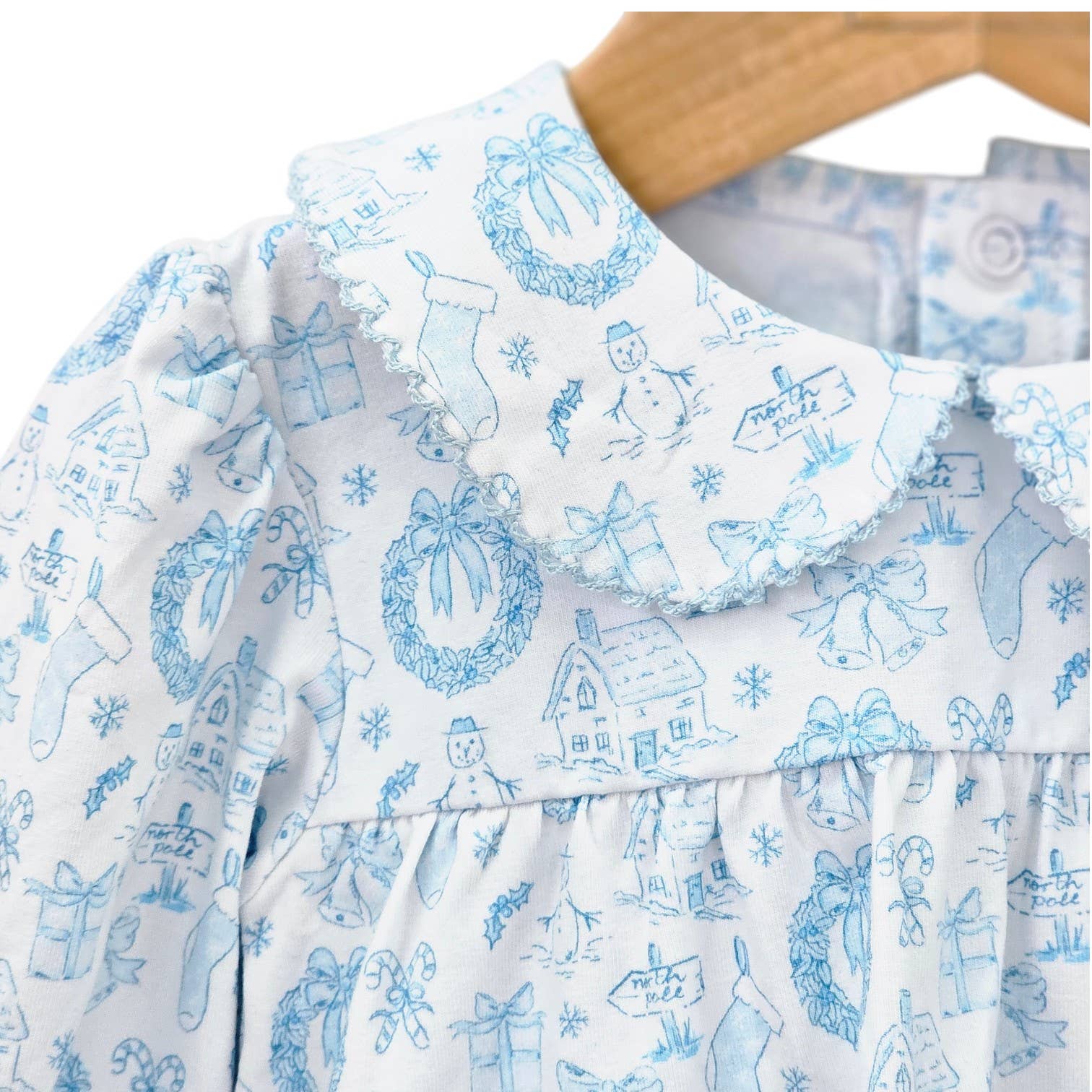 Blue Christmas Toile Bloomer Set