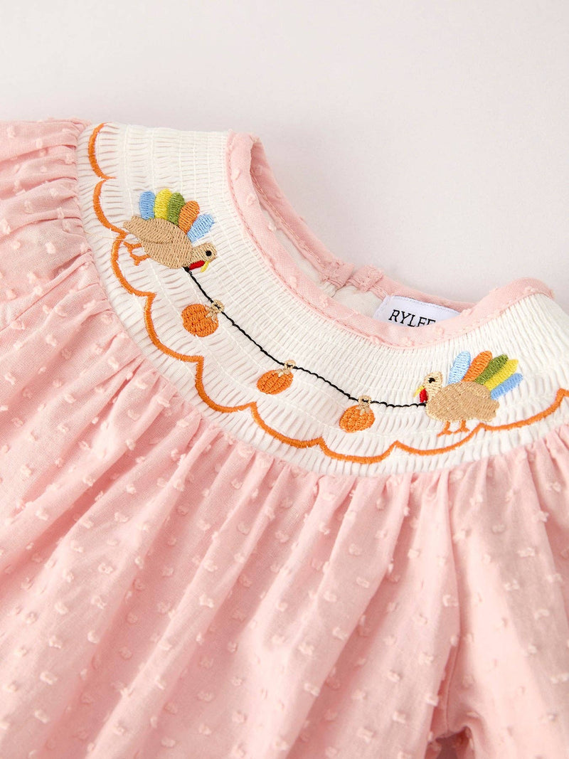 Thanksgiving Embroidery Smock Bubble