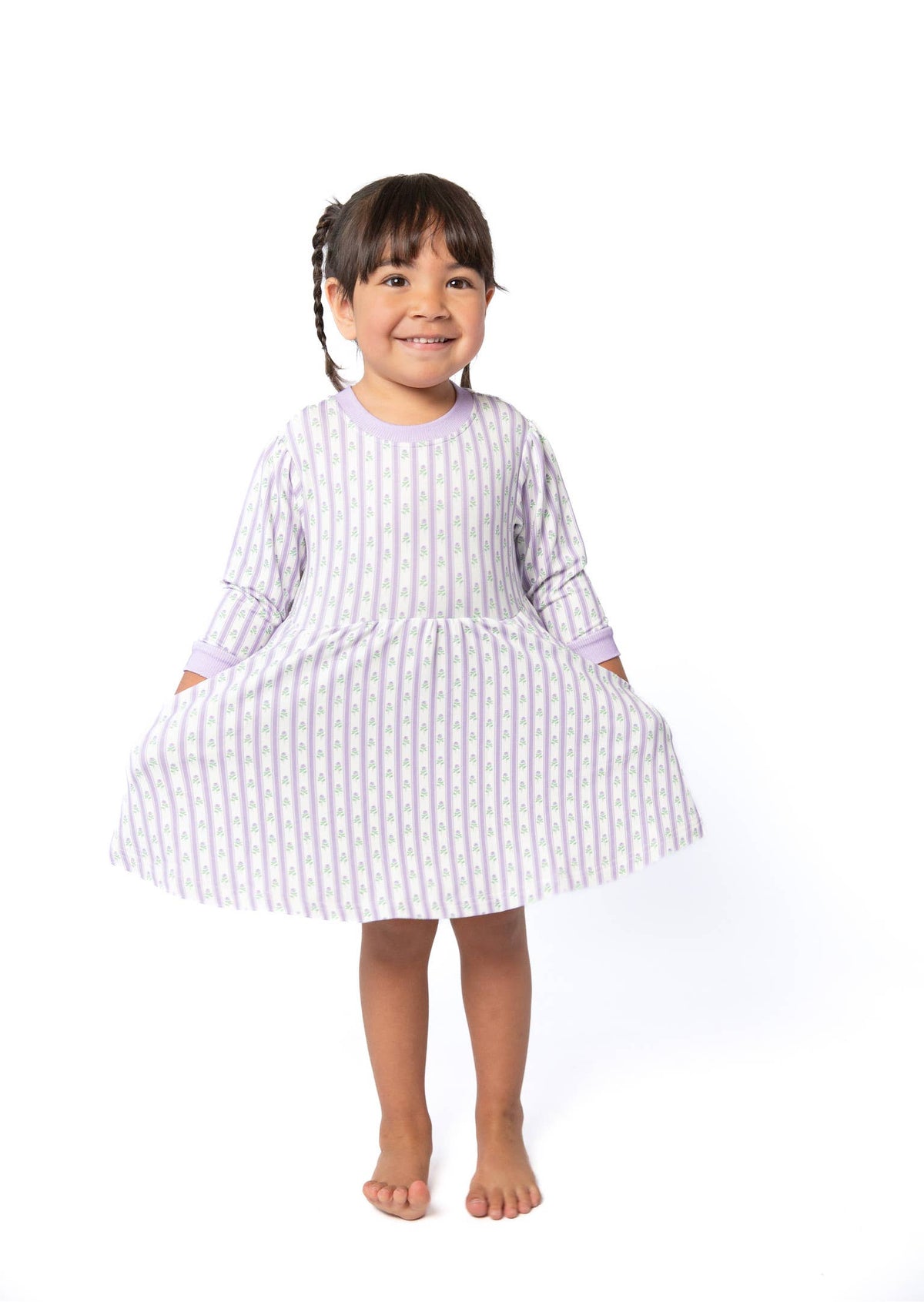 Lilac Ribbons Sweatshirt Dress