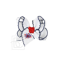 Embroidered Patriotic Crochet Edge Bow