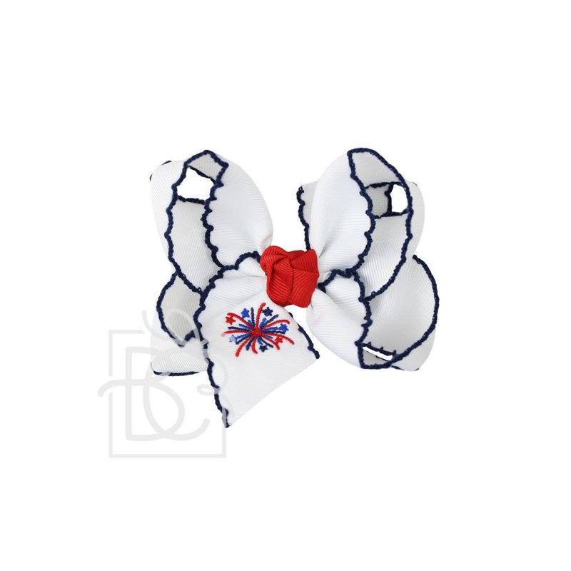 Embroidered Patriotic Crochet Edge Bow