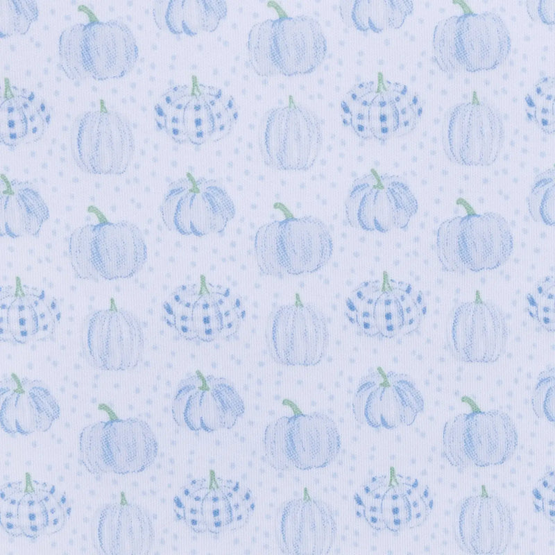 Precious Pumpkins Print Zip Playsuit - Light Blue