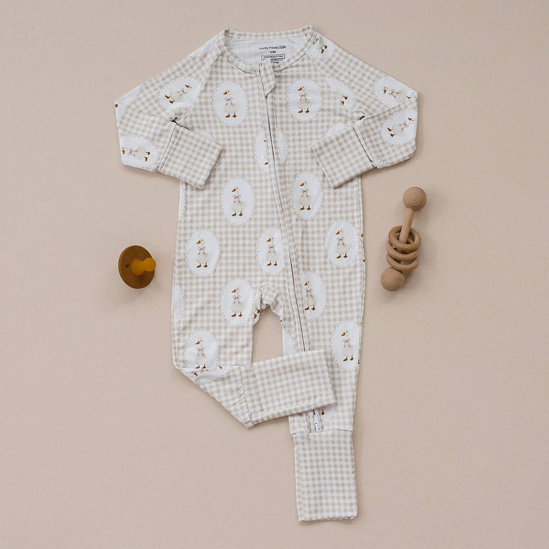 Bamboo Zip Romper | Gingham & Goose