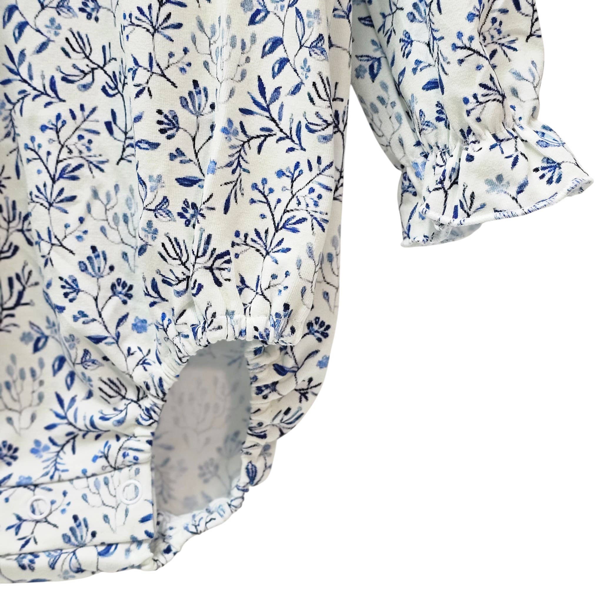 Navy Floral Scalloped Bubble