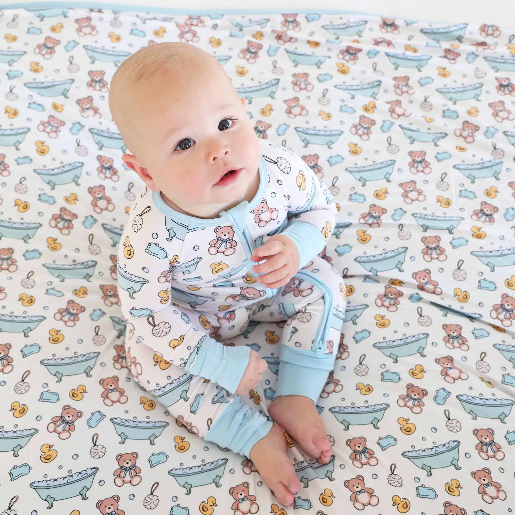 Bathtime Besties Convertible Zip Romper | Blue