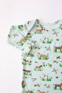 Delta Bird Hunting Dogs- Knotted Infant Gown