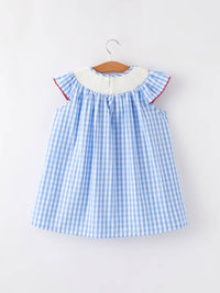 Flag Embroidered Smocked Dress