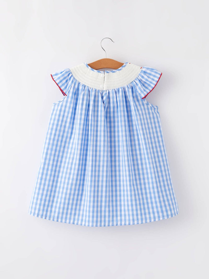 Flag Embroidered Smocked Dress