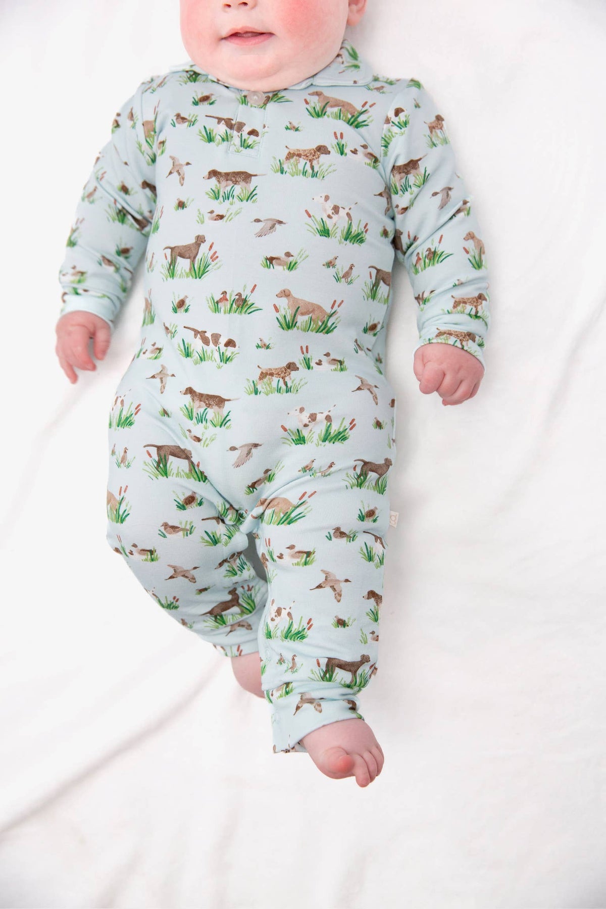 Delta Bird Hunting Dogs - Sweatshirt Polo Romper
